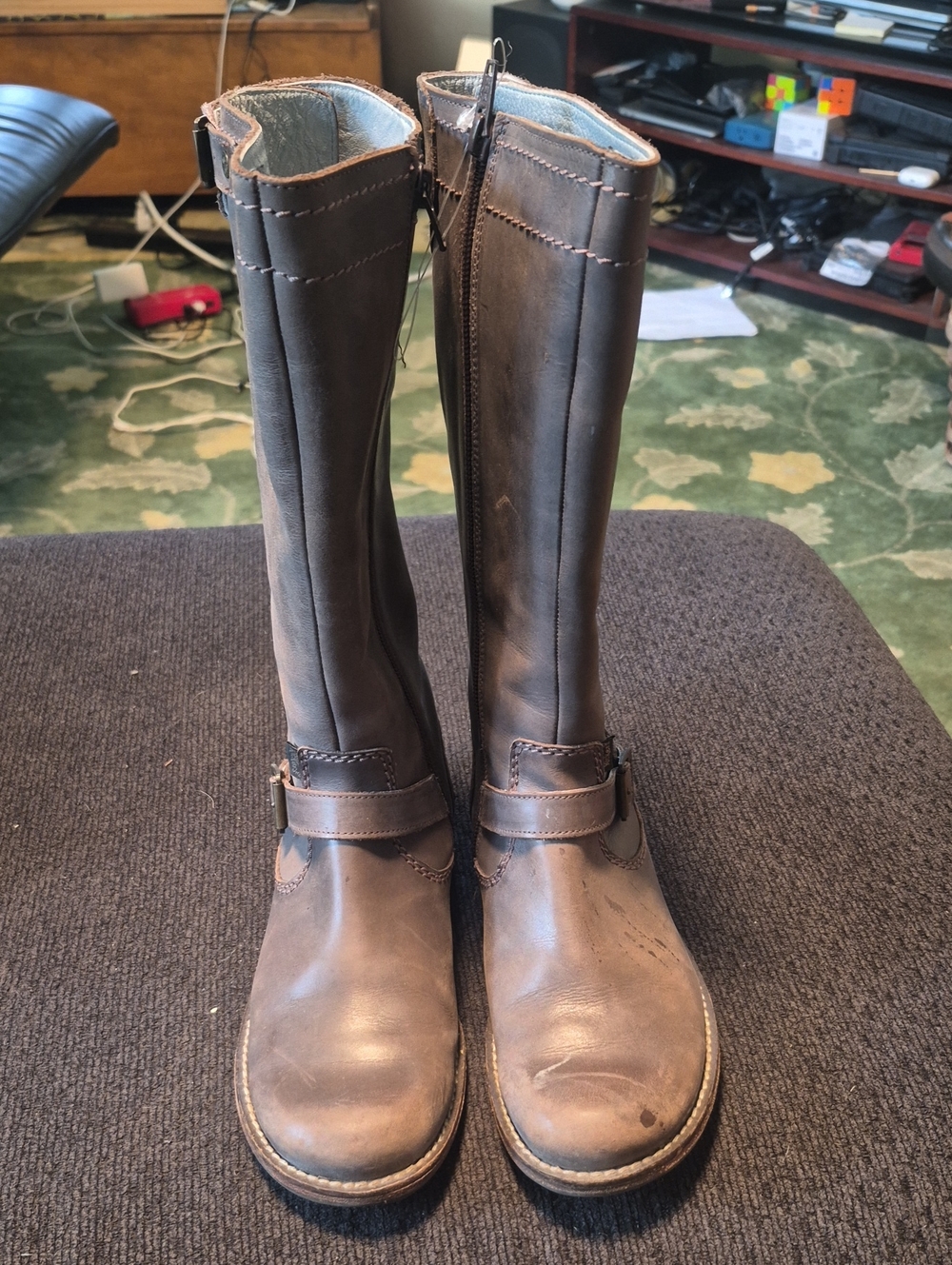Kickers Brown Tall Leather Riding Boots